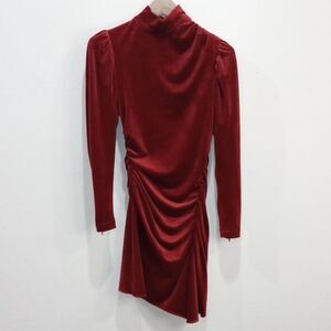 A.L.C. Marcel Turtleneck Ruched Velvet Dress, Size 2